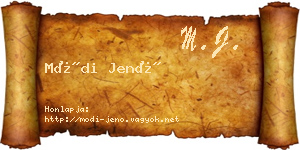 Módi Jenő névjegykártya